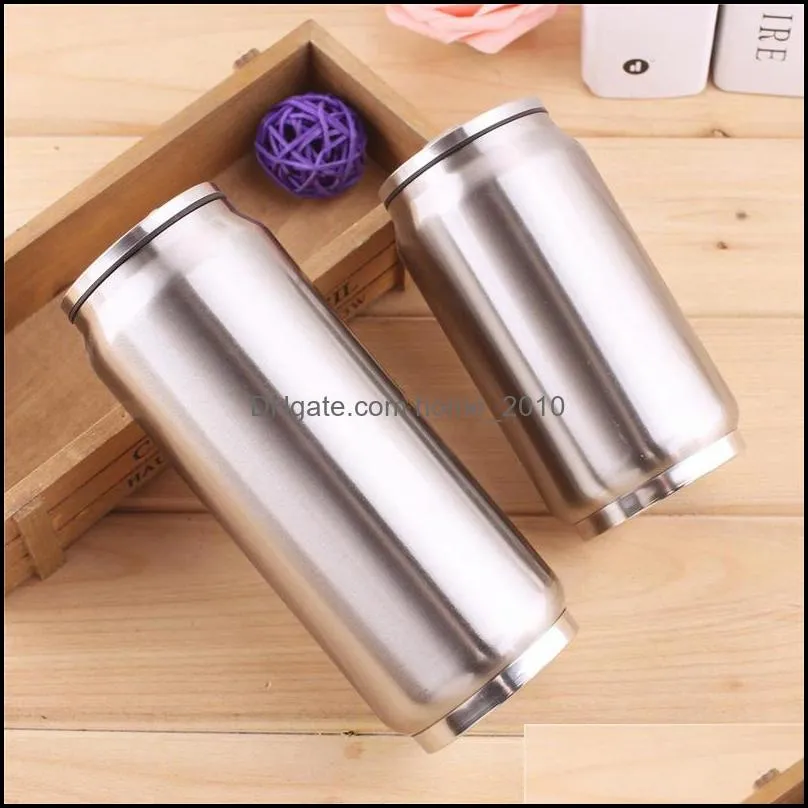 cola can bottle water wine tea cup stainless steel outdoor vacuum insulated bottle mug cup with straw lids wq63