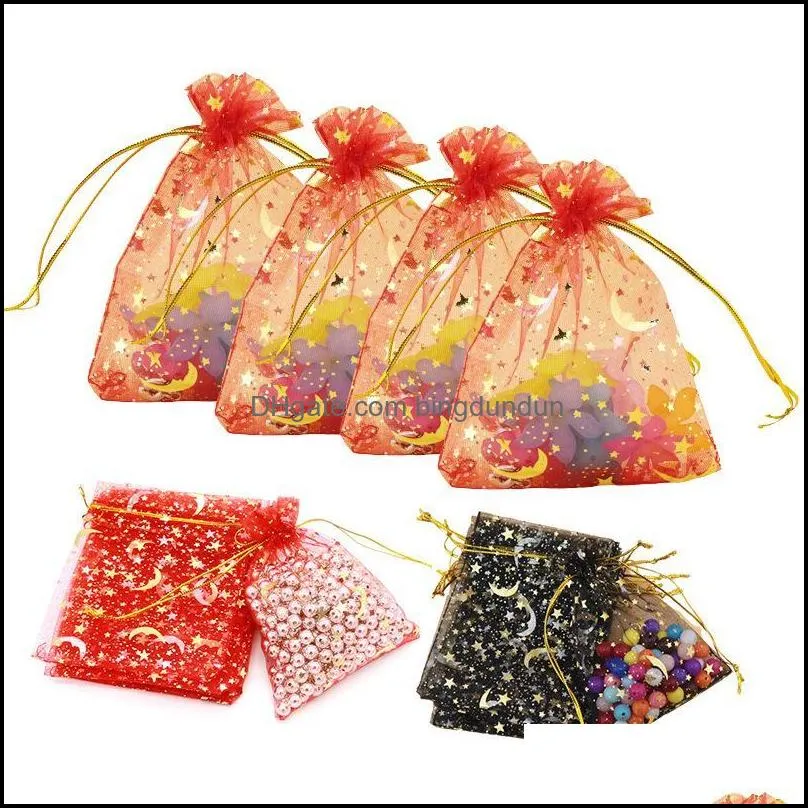 cute jewelry pouch small drawstring bags wedding party favor package transparent dry flower charm christmas candy chocolate pae11119