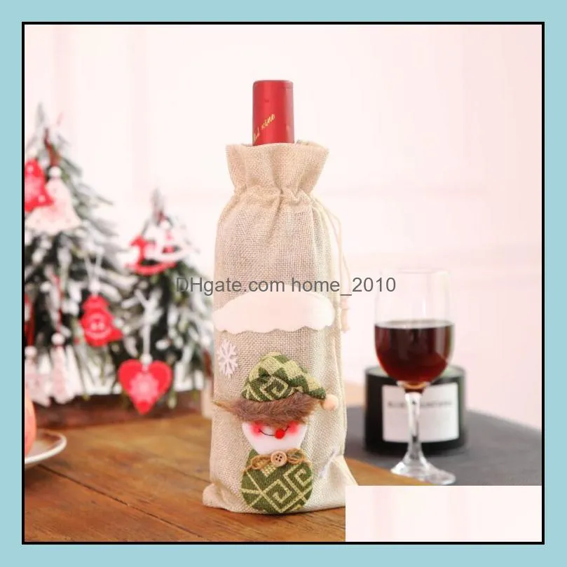 christmas red wine bottle cover bottles covers bags xmas gift santa champagne bag decorations 30x14cm lxl399a