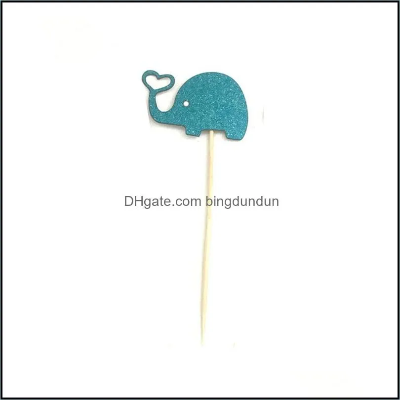 10pcs lovely elephant cupcake toppers baking plugin dress up elephant birthday cake decor wedding party decoration supplies dbc