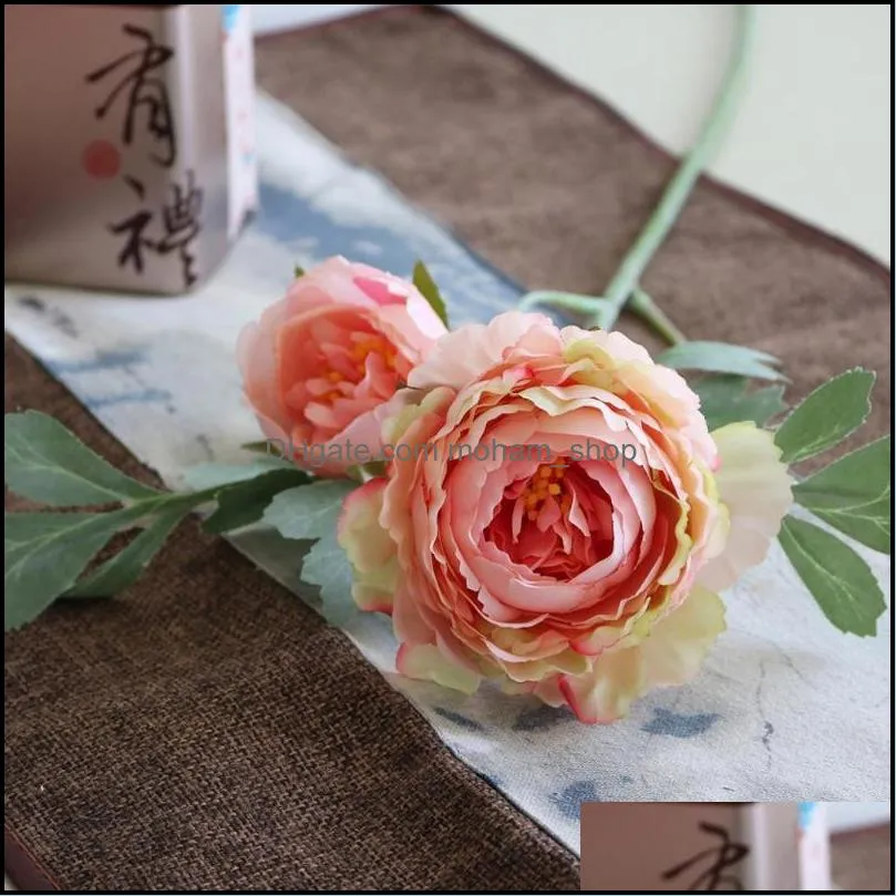 decorative flowers wreaths peony artificial silk high quality for home wedding wall backdrop fall decoration accessories fake flower