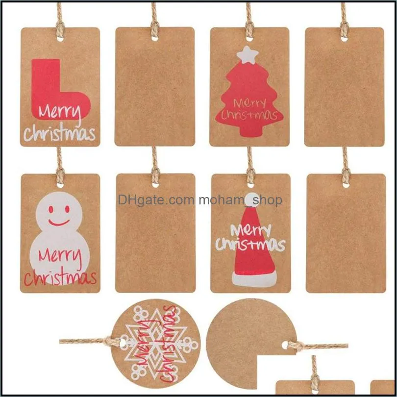 diy xmas kraft paper merry christmas paper gift tags favor cards hanging cards with matching string for christmas decorations wedding