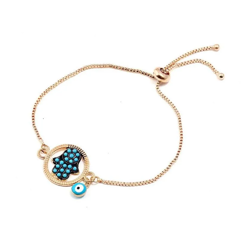 fashion jewelry adjustable bracelet evil blue eye pendant women bracelets