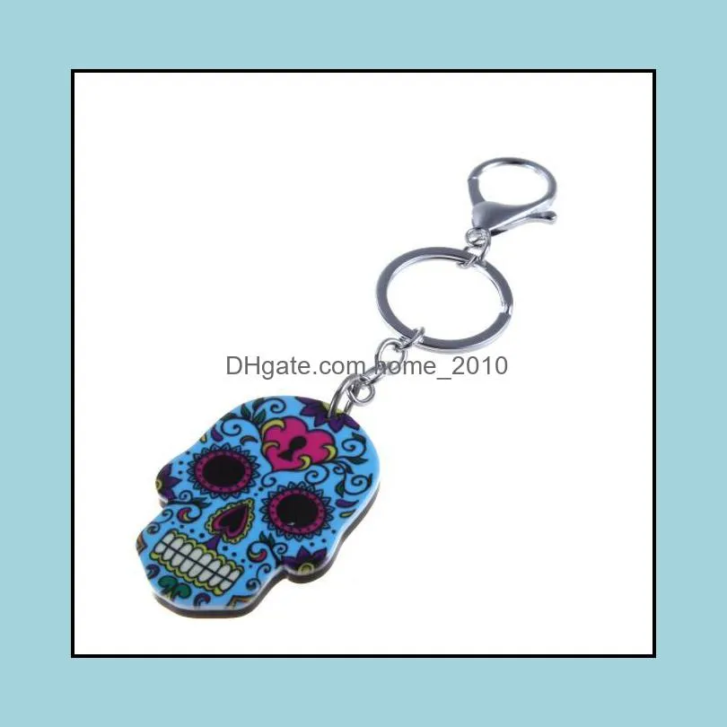  bohemia skull keychain 5 colors halloween keyring skeleton metal pendant key chain halloween novelty home tools ysy434l