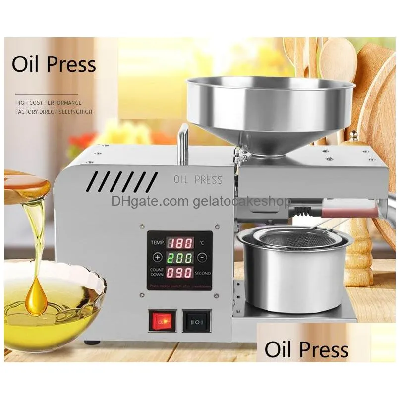 food processing 220v / 110v intelligent oil press automatic household and commercial stainless steel extraction machine