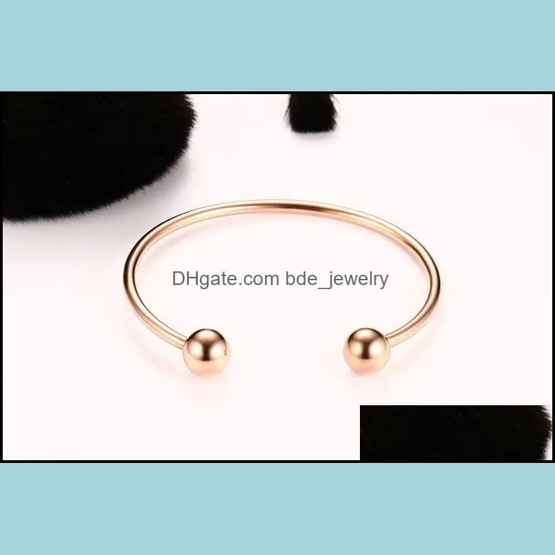  fashion 3mm signature open size bangle bracelet for women gold rose gold stainless steel cuff bracelet charm valentines day jewelry