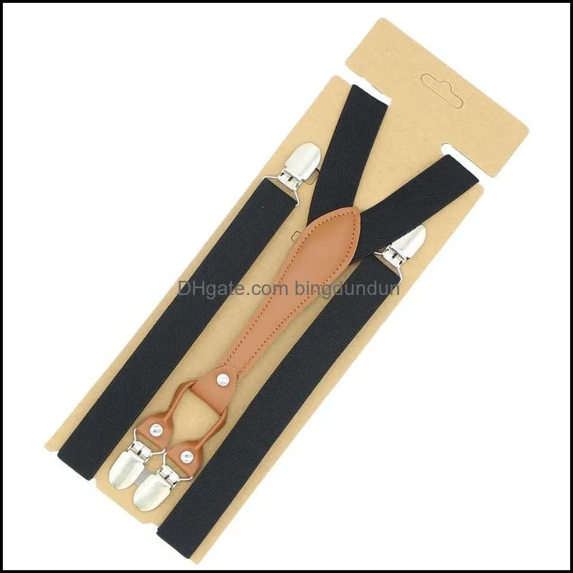 suspenders men classic pants strap y back 115cm casual retro trouser braces 4 clips elastic male suspender belt pad12020