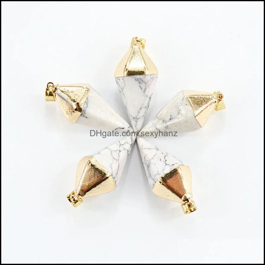 creative explosion hem conical crystal jewelry accessories exquisite natural stone pendant