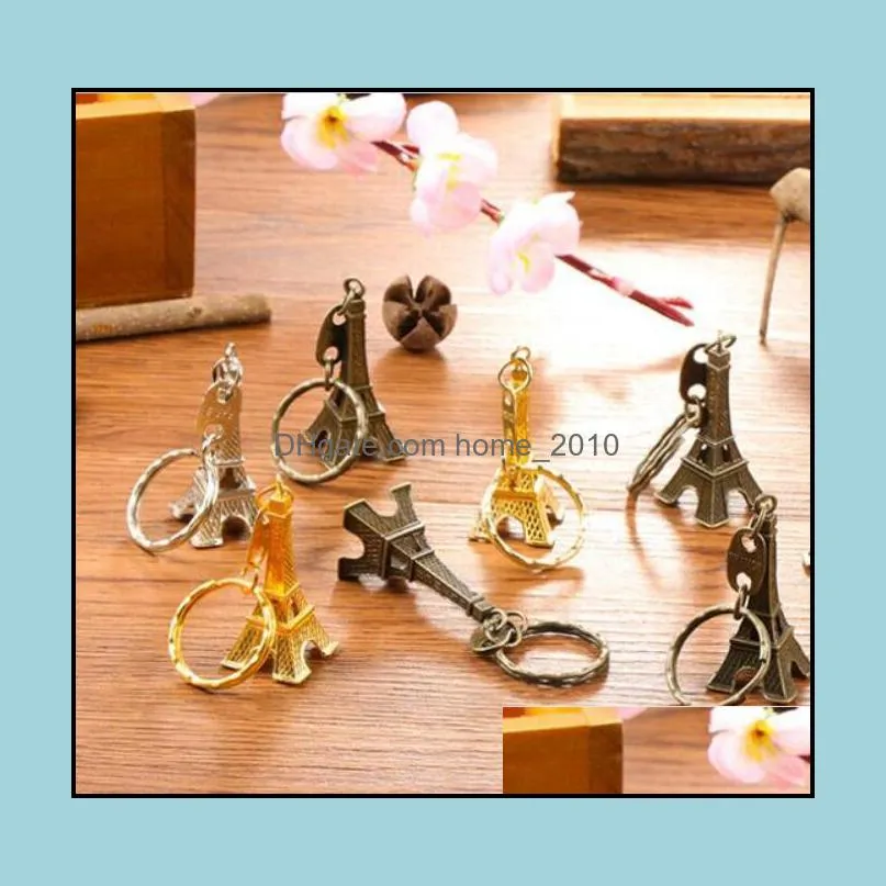 eiffel tower keychain stamped paris france gold sliver bronze key ring gifts christmas party favor fashion novelty gadget gift lxl920q