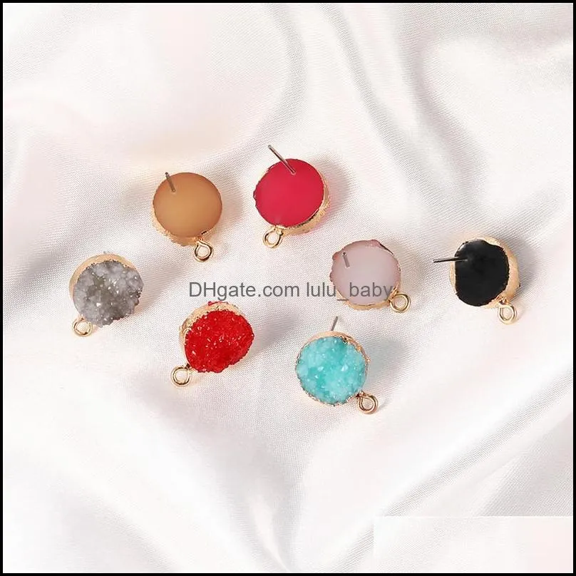 2020 fashion hoop resin stone charm colorful stud eaarring jewelry accessories for women earrings pendent wholesalez