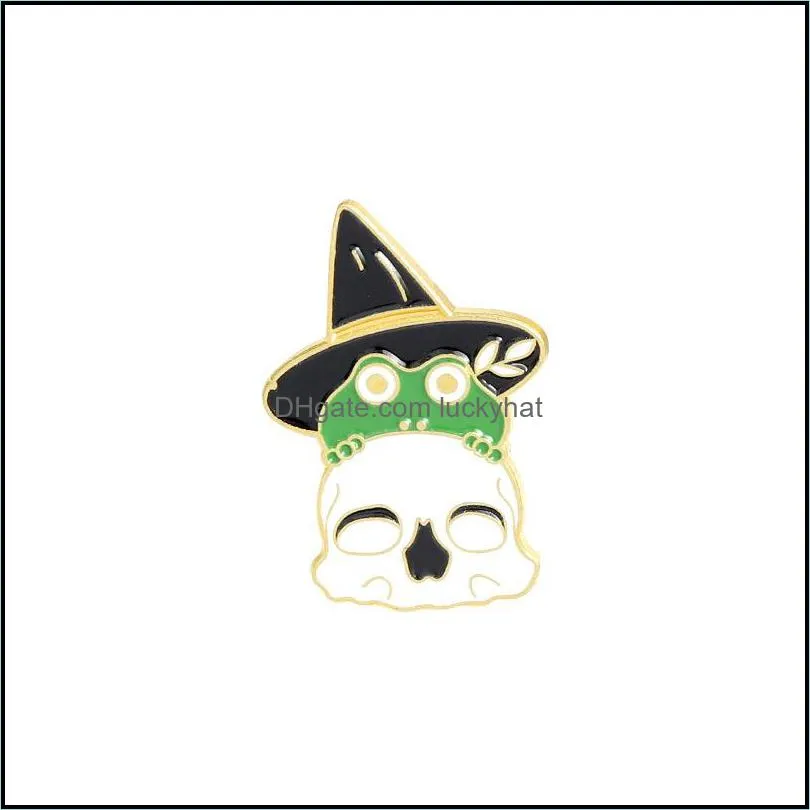 green enamel frog with hat brooches pins cute animal brooch lapel pin badge for women kids fashion jewelry will and sandy 1809 q2