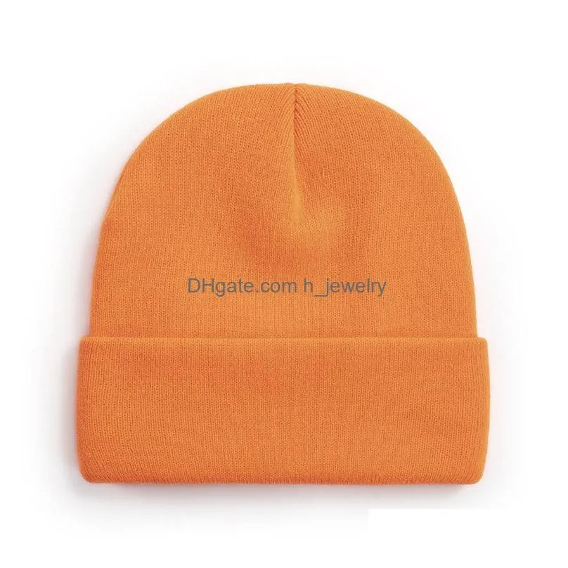 autumn winter mens womens knitted hat solid color beanies skull caps warm hats