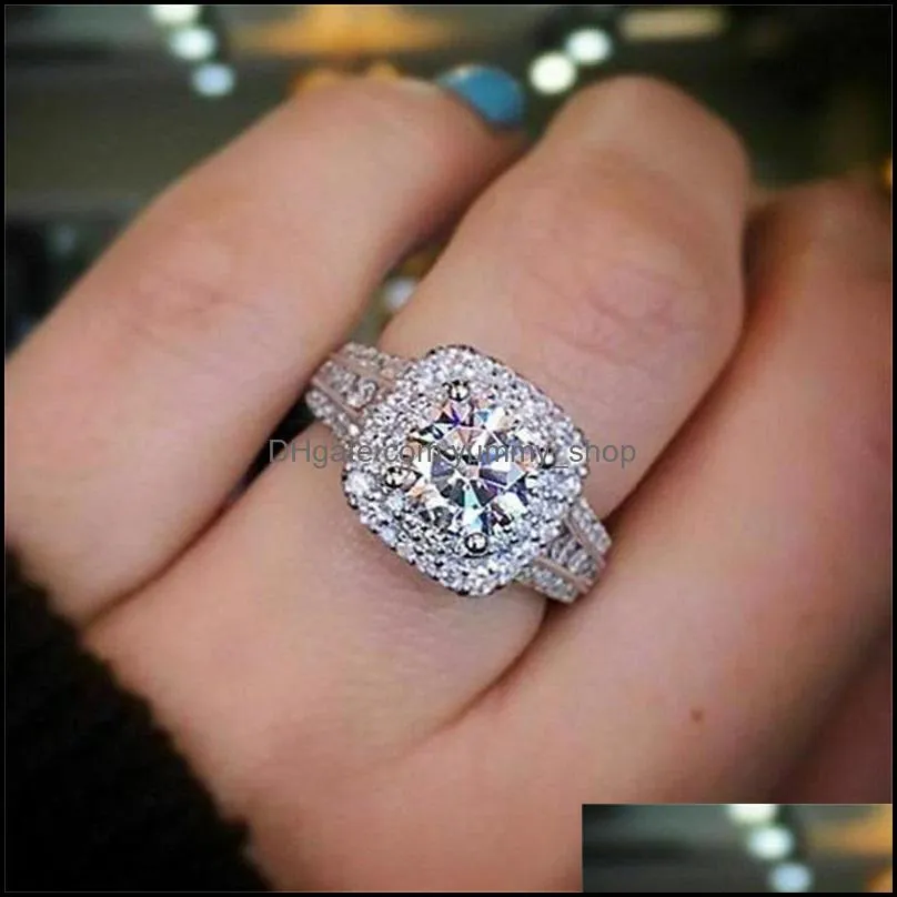 14k white gold diamond ring for women square anillos bizuteria wedding bague diamant gemstone white diamond jewelry ring girls 820 q2