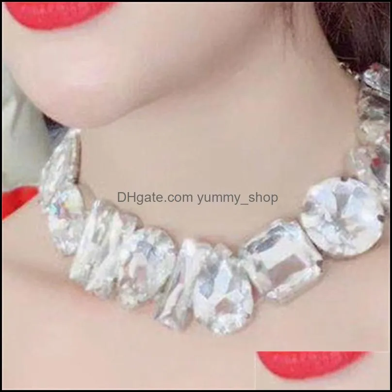 luxurious  fashion woman neck chain chokers necklaces shining trendy clavicle charm zircon jewellery wedding party1 734 q2