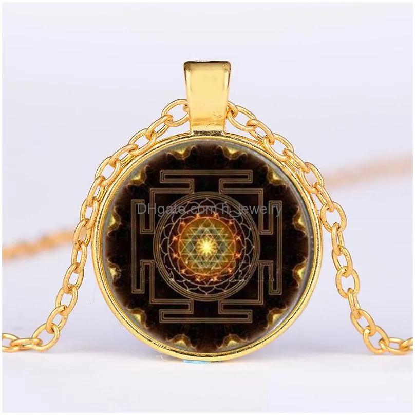 fashion jewelry sacred sri lanka time gem cabochon yantra pendant necklace sweater necklace