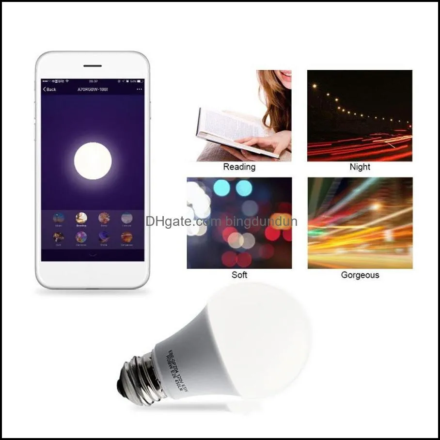 rgbaddwarm white wifi led smart light bulb voice control work with night light bulb energy saving multifunctional lamp