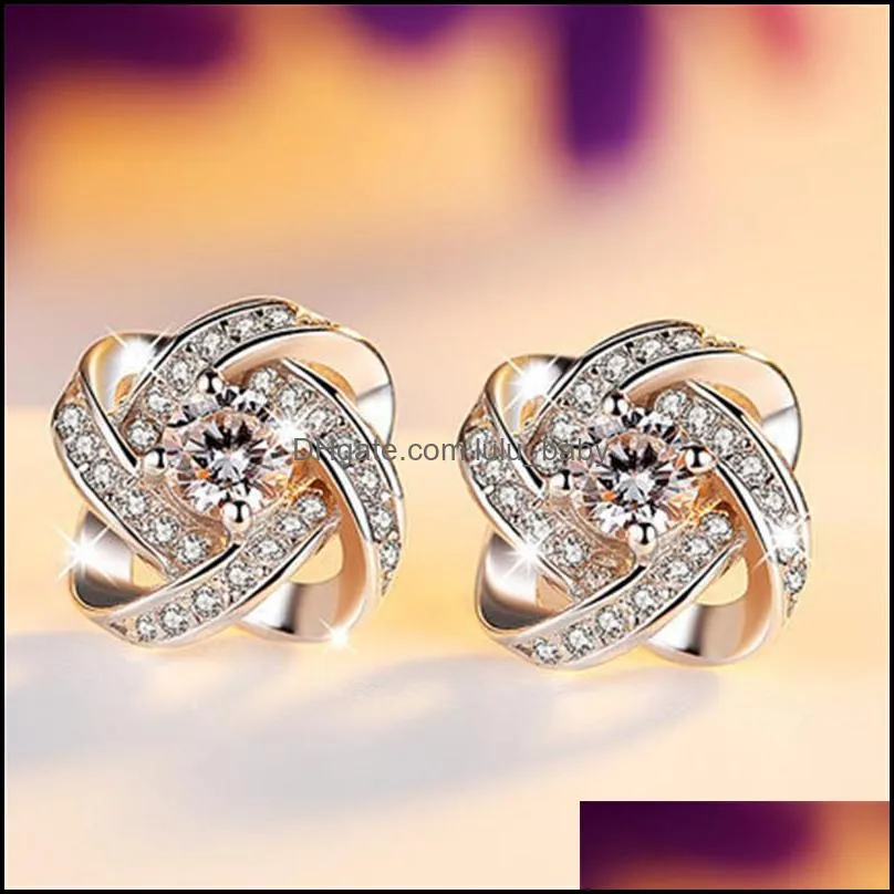 fashio cz zircon stud earrings for women love eternal heart super flash crystal jewelry design party drop 
