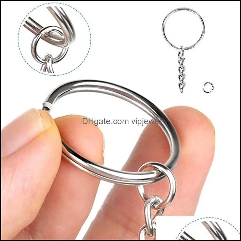 300piece silver swivel snap hooks o key rings with open jump ring metal lobster clasp buckle keychain for craft diy accessory