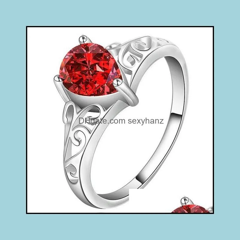 rings for women cubic zirconia china wholesale wedding crystal red silver diamond rings gemstone rings