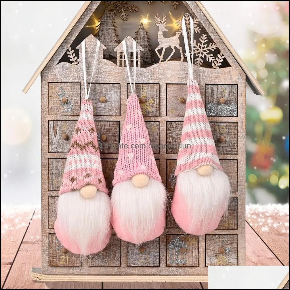 christmas toy decorations knitted small pendants christmass tree doll many styles dwarf goblin doll ornament pab11912