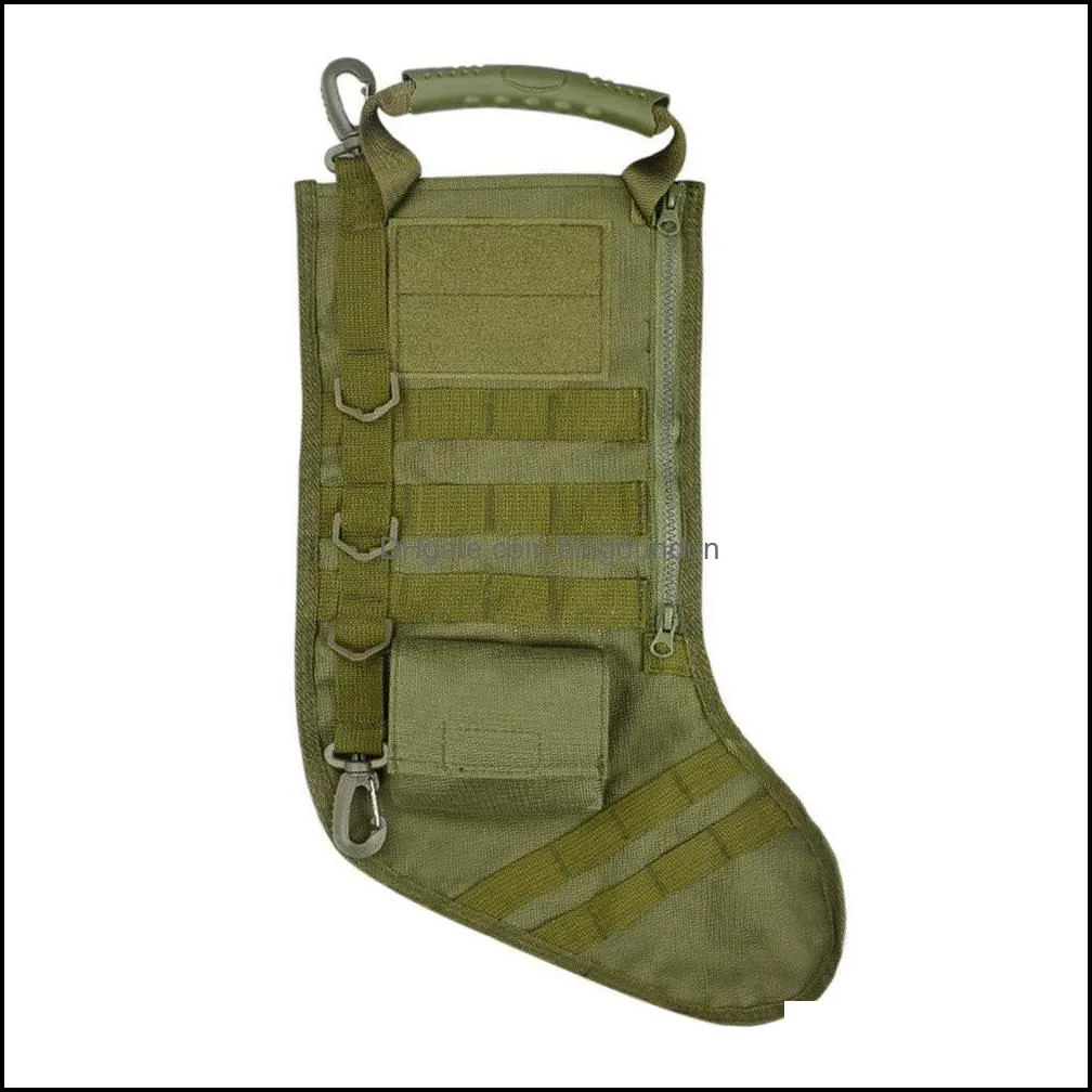 speed teack tactical christmas stocking with handle home mantel decoration gift patriotic camouflage mountaineering supplies pab12101