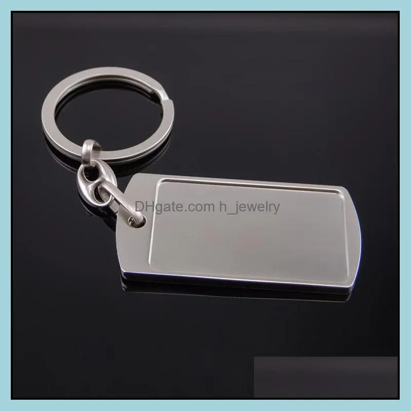 blank diy custom engraved personalized keychain alloy lovers gift keyring creative alloy key chain wholesale jewelry