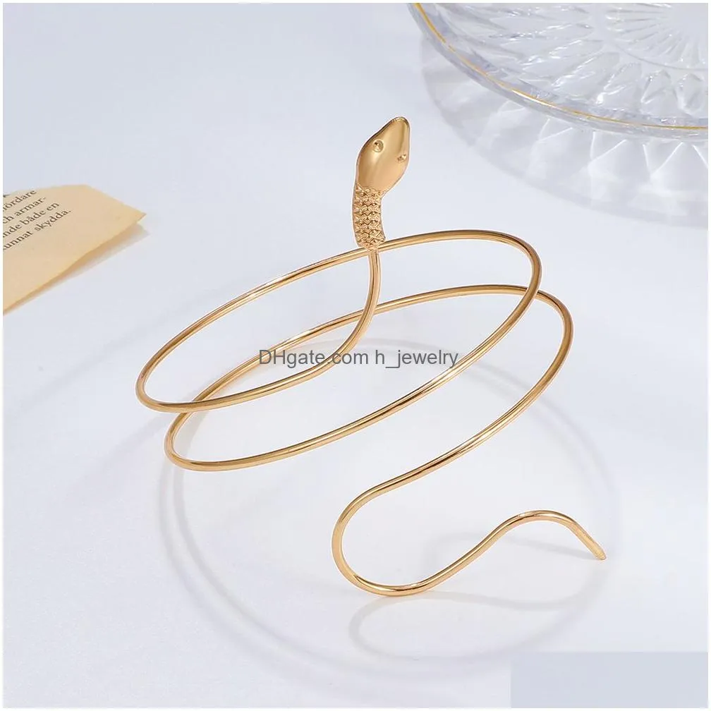 fashion jewelry snake bracelet arm cuff for women twist metal snakes arms rings bangle bracelets