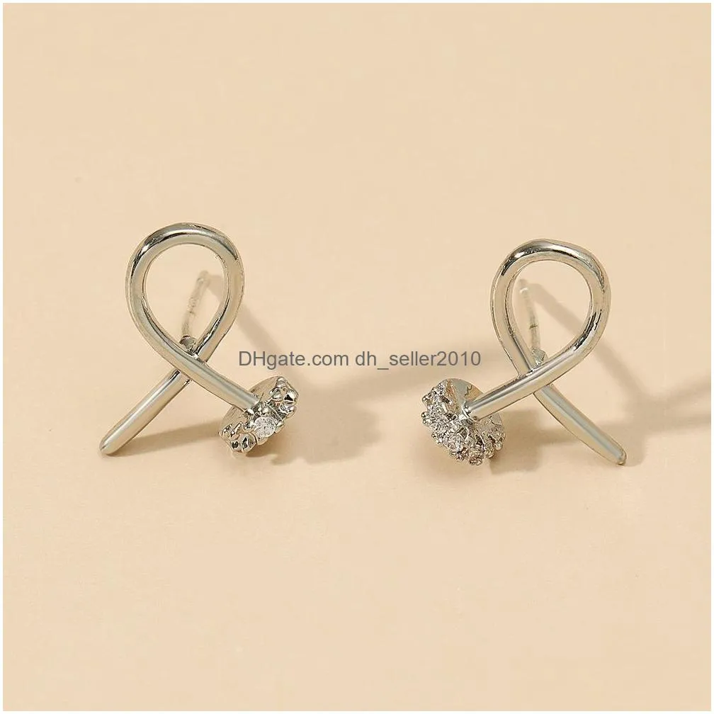 fashion jewelry geometry crossed ear nail stud earrings