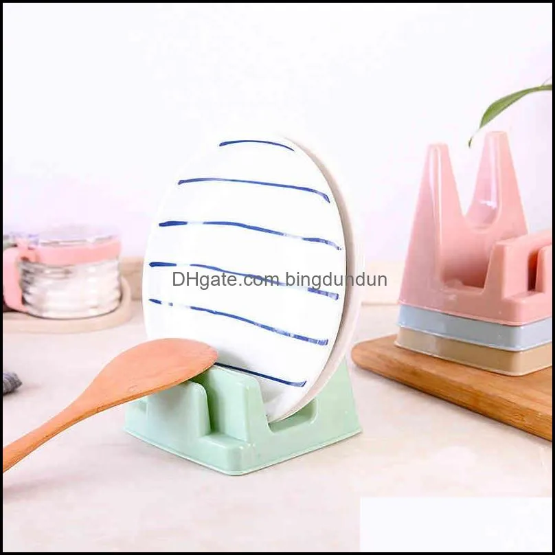 solid color plastic pot lid rack spoon holder stand kitchen organizer fork spatula pan cover shelf tableware storage racks vtmtl0860