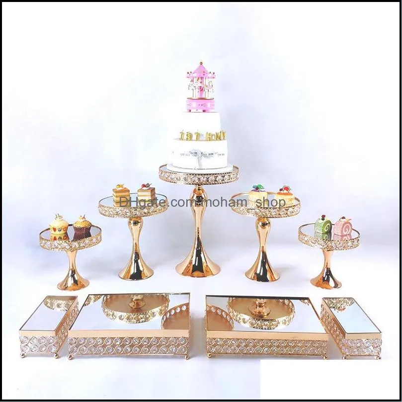 gold 39pcs electroplate wedding cake stand set cupcake display dessert birthday party plate rack other bakeware