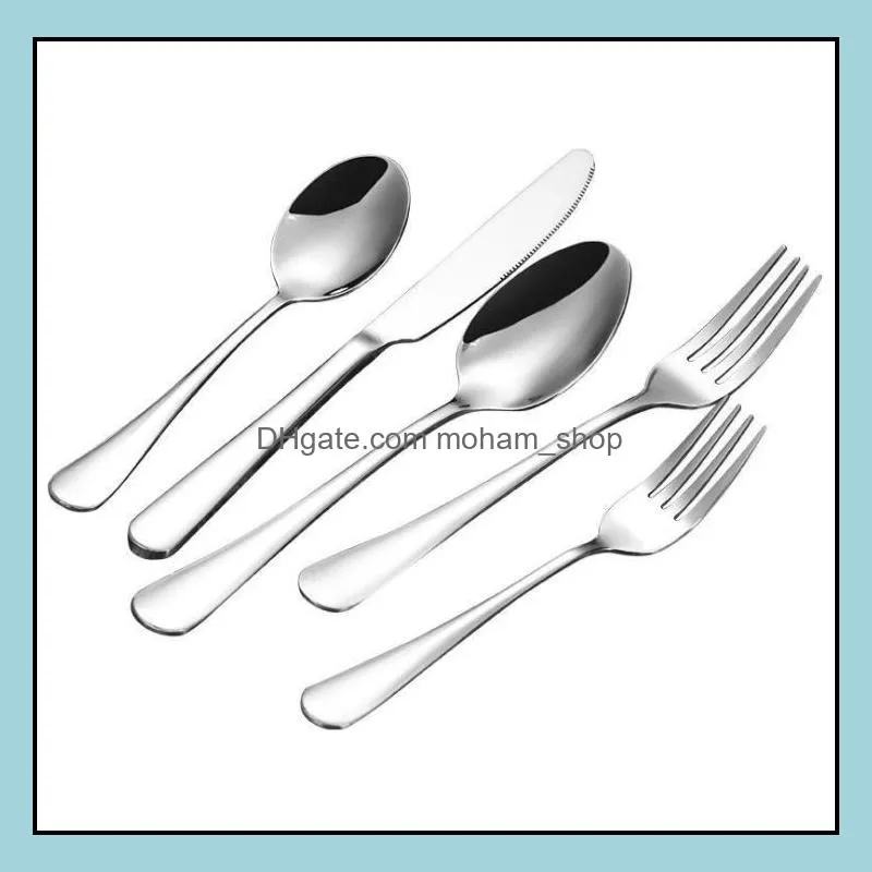 dinner set dinnerware 5 piece flatware sets stainless steel cutlery setwholesale knife dessert spoon fork sn4273