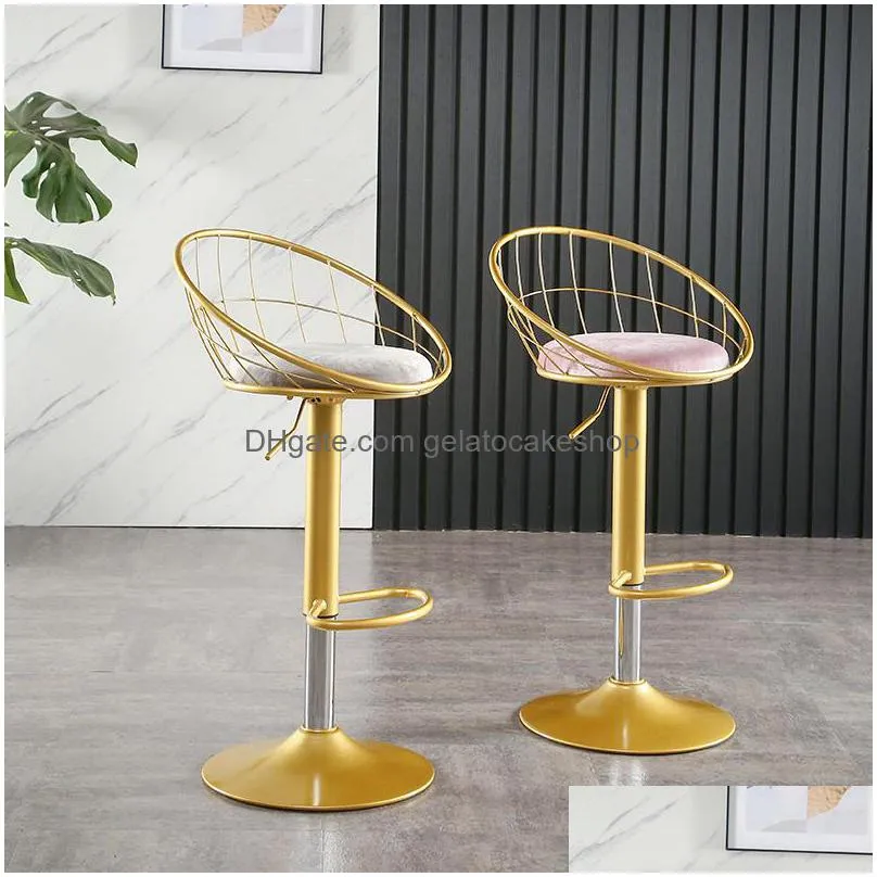 meubles de bar furniture nordic chair taburete cocina golden checkout counter high stool modern lifting rotating
