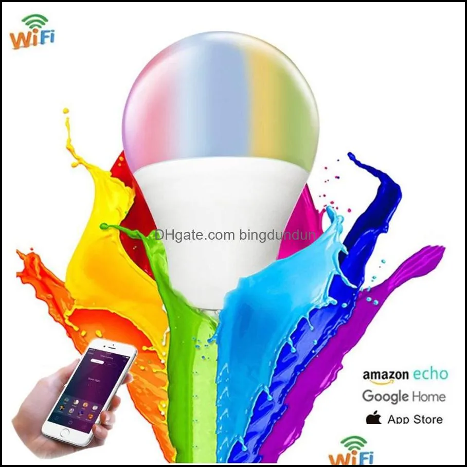 rgbaddwarm white wifi led smart light bulb voice control work with night light bulb energy saving multifunctional lamp