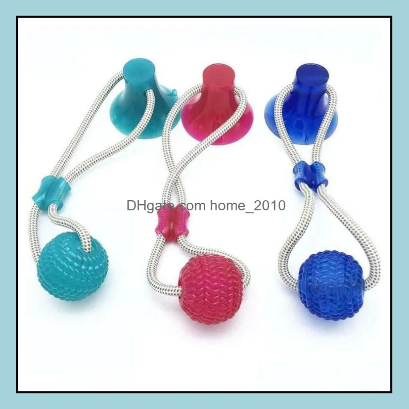 pet molar bite toy rubber chew ball multifunction dog biting toys cleaning teeth safe elasticity soft dental care suction cup lxl974q