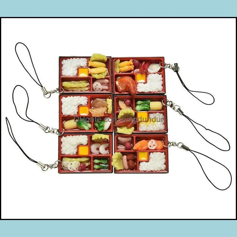 cute simulation sushi key chain keyring fake japanese food box lanyard keychain handbag pendant lanyard key ring funny toys paf11148