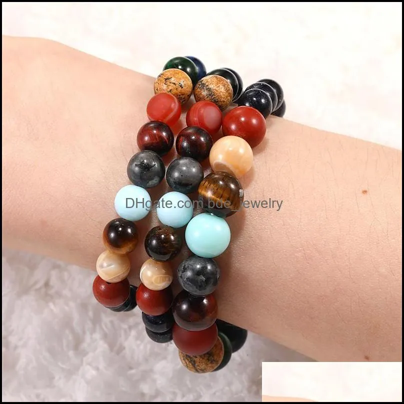  eight planets bead bracelet men natural stone universe solar yoga chakra elastic string bracelet for men jewelry wholesale 2020z