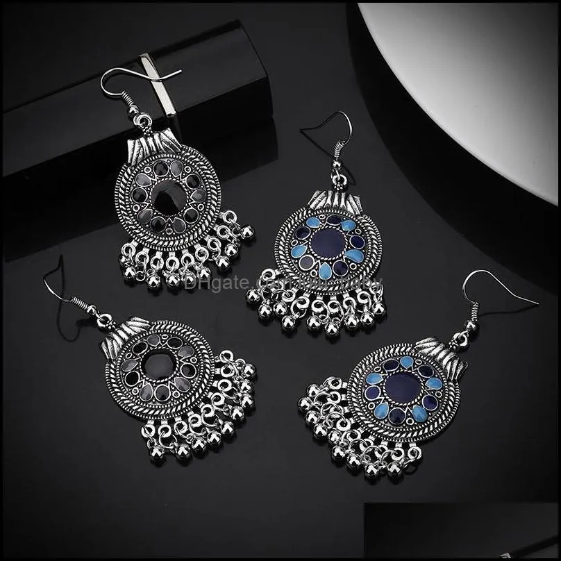 fashion bohemian vintage earrings 3 colors silver enamel ball tassel dangle earring jewelry design for elgant lady gift