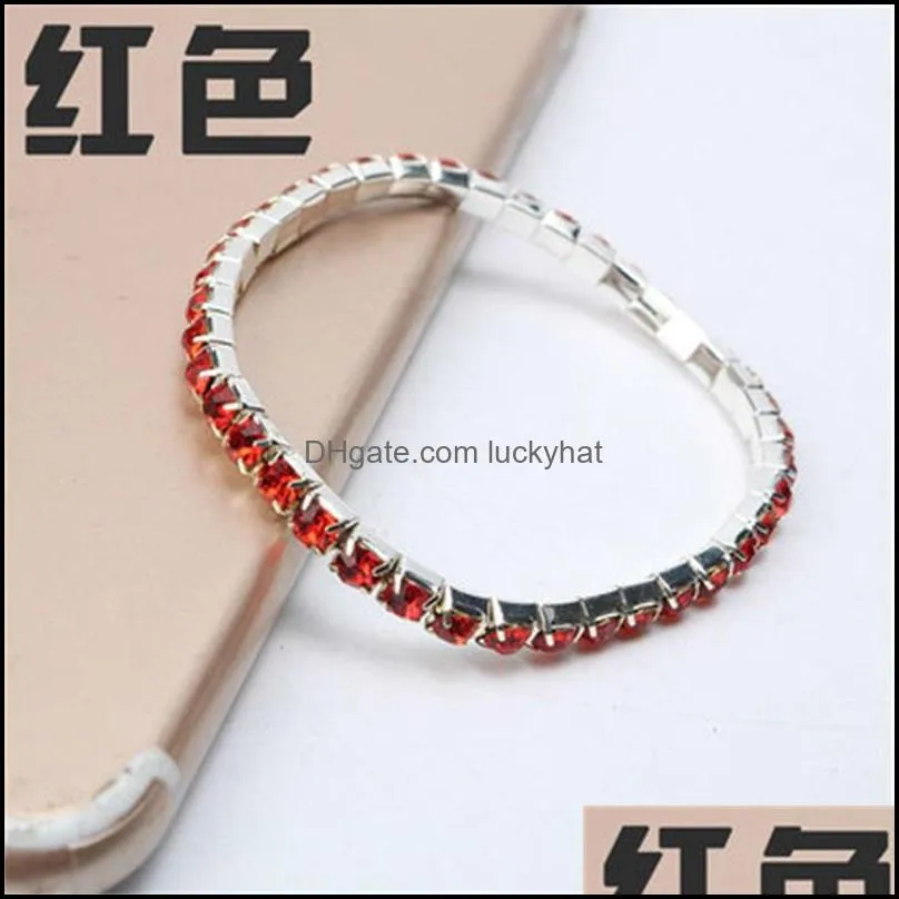 tennis fashion rhinestone stretch bracelet bangle bridal wristband wedding gifts crystal shining bangles 1247 q2