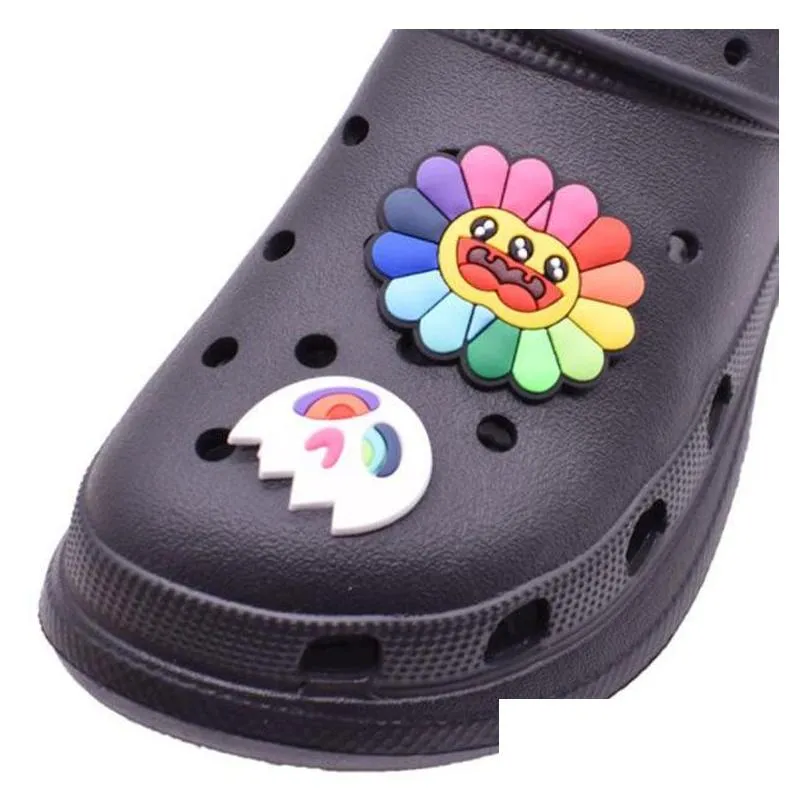 big flower croc shoe charms clog shoecharms buckle wristband bracelet decoration party gift