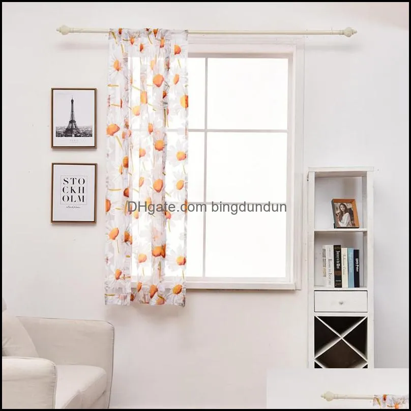 120x140 cm curtains flower printed short sheer curtain modern living room bedroom tulle window drape valance home decor dbc dh08997