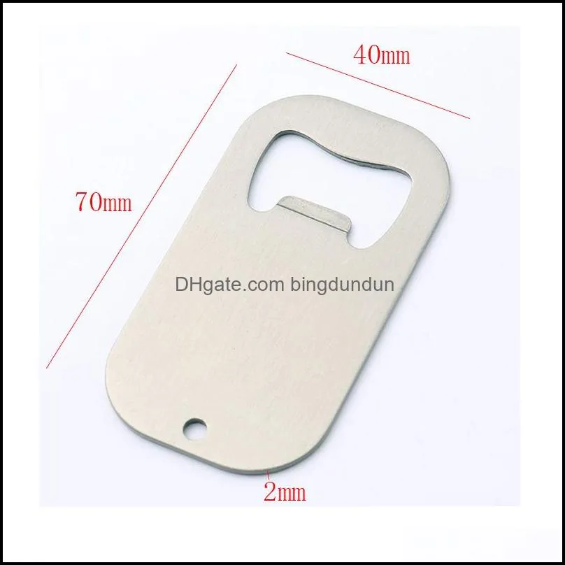 sublimation blank beer bottle opener heat transfer metal dog tag corkscrew diy creative gift paf13096