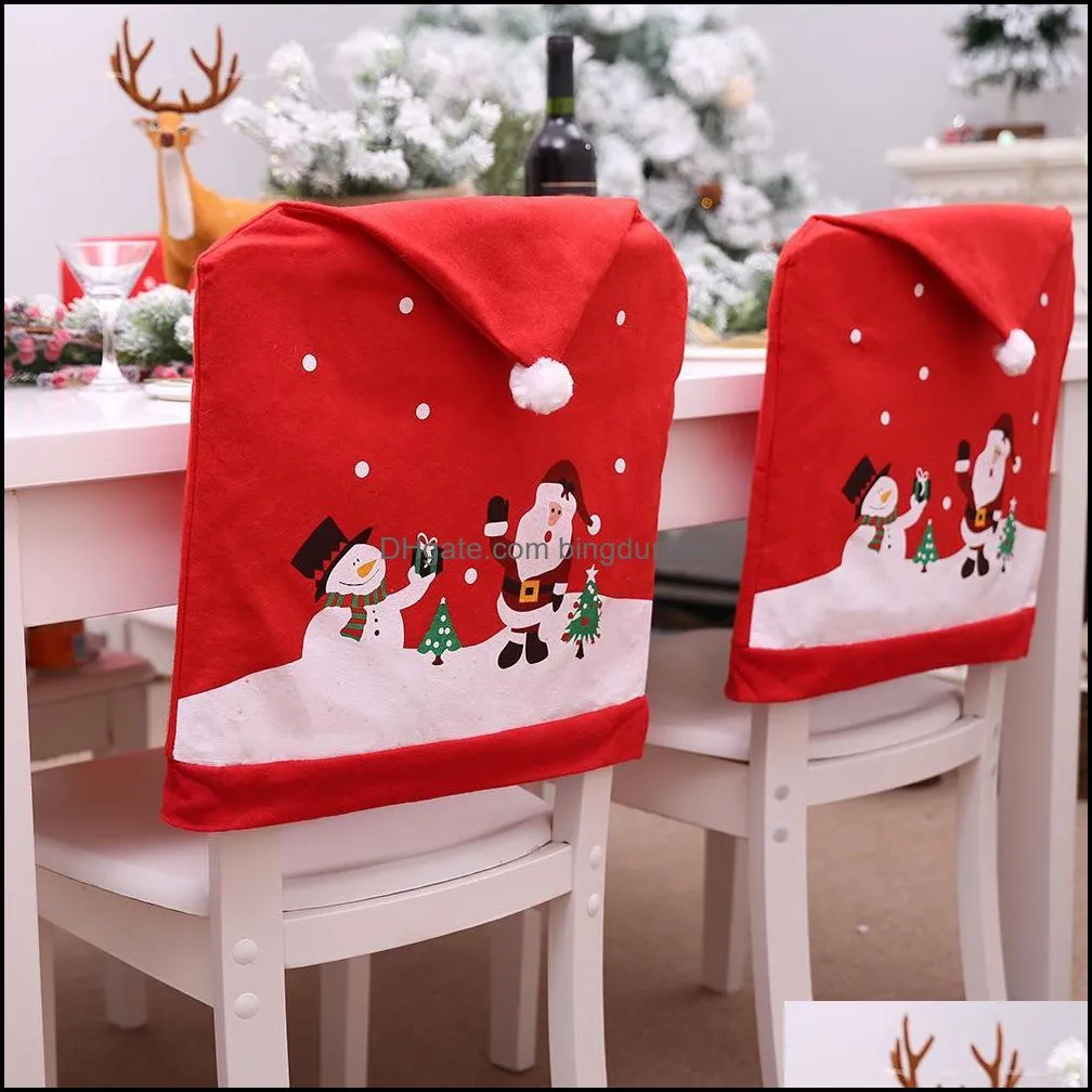 chair cover christmas decor santa claus kitchen table chair covers christmas holiday home decoration house de chaise paf11783