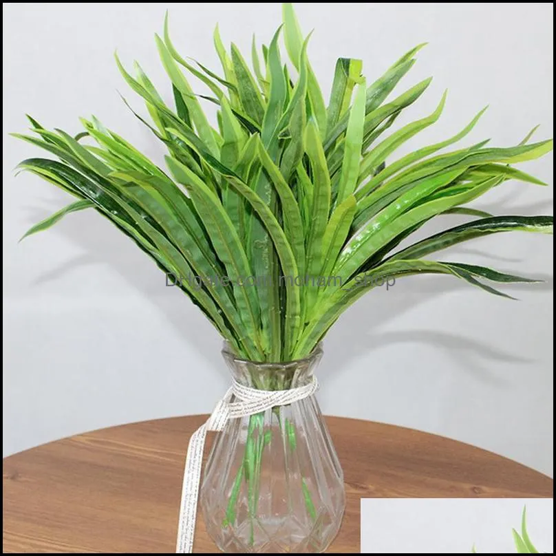 decorative flowers wreaths artificial plants plastic green leaves chlorophytum fake for home garden balcony decoration backdrop outdoor