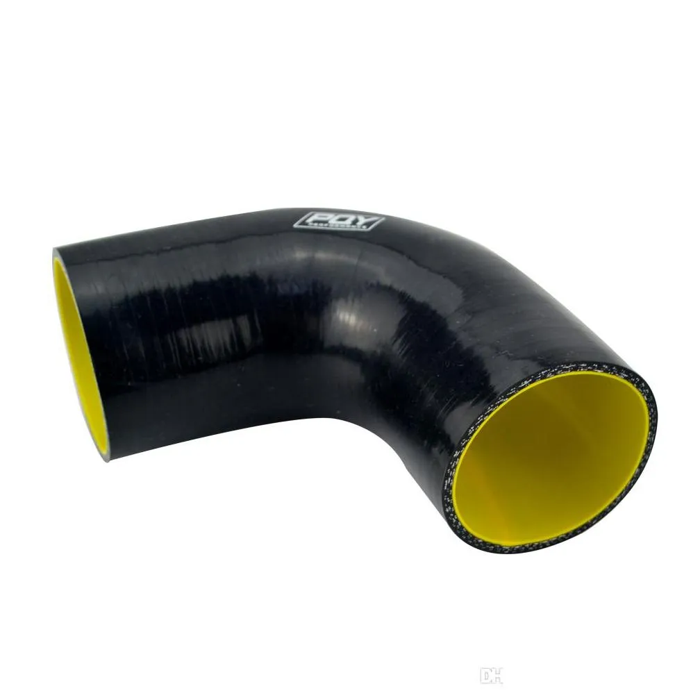  2.5 63mm 90 degree elbow silicone hose pipe turbo intake blue yellow / black yellow sh9025qy