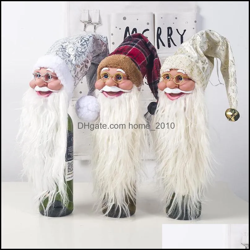 xmas decorations claus wine cover faceless evade glue doll wines bottle decoration christmas nordic land god santa hanging ornament