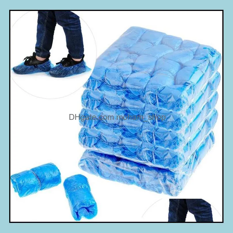 100pcs disposable plastic anti slip boot safety shoe cover cleaning pvc plastic over shoes shoe boot covers carpet protectors sn3056