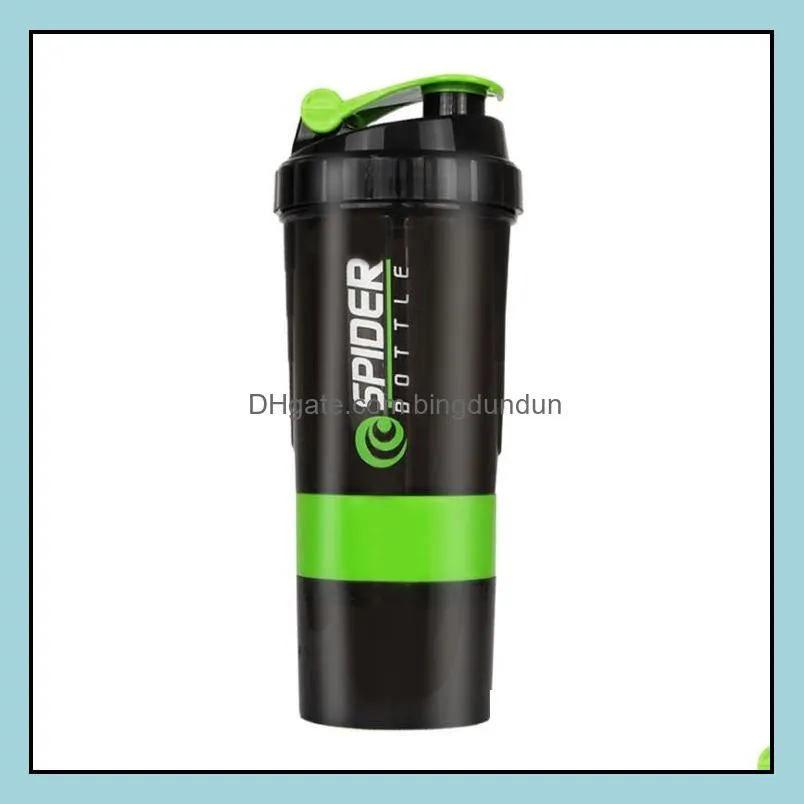 500ml protein shaker blender mixer cup sports workout fitness gym training 3 layers multifunction shaker water bottle container dh1349