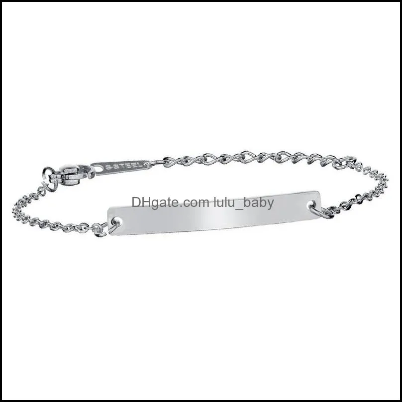  design stainless steel bar bracelet for boy girl gold color charm children bracelets friends gift jewelry custom engraved name