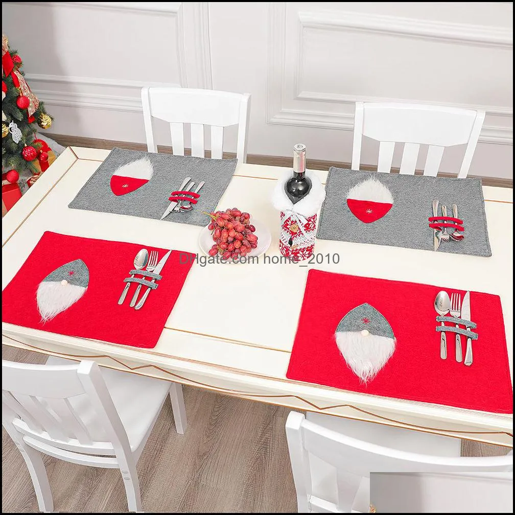 christmas placemats table mat winter faceless gnome placemat dining home xmas tables decoration festival party supplies yfax3078