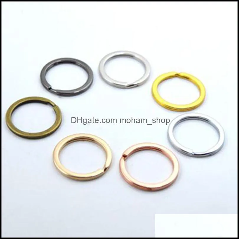 round flat keychain ring metal split keychain rings for car home keys organization arts crafts tools lanyards